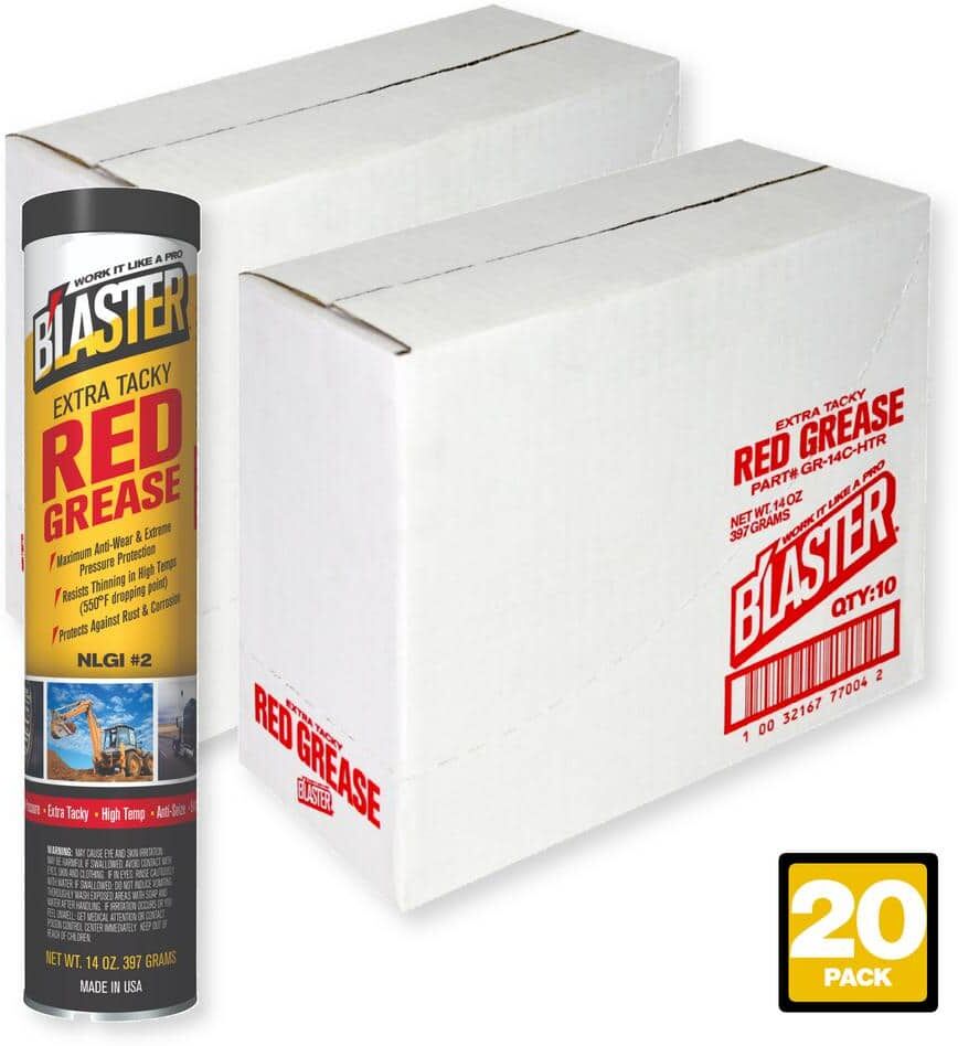 Blaster 14 oz. Extra Tacky Red Grease Cartridge for Grease Gun (Pack of 20)