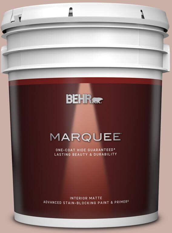 BEHR MARQUEE 5 gal. Home Decorators Collection #HDC-CT-07A Vintage Tea Rose One-Coat Hide Matte Interior Paint & Primer