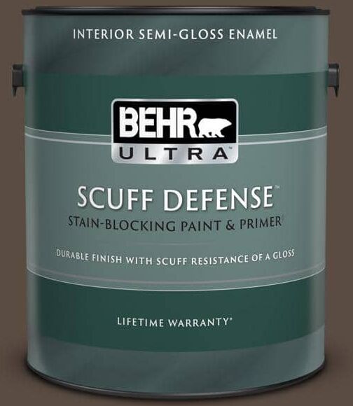 BEHR ULTRA 1 gal. #MQ2-39 Rare Wood Extra Durable Semi-Gloss Enamel Interior Paint & Primer