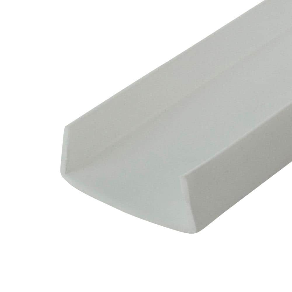 Outwater 1/2 in. D x 1-1/4 in. W x 72 in. L White Styrene Plastic U-Channel Moulding Fits 1-1/4 in. Board, (10-Pack)