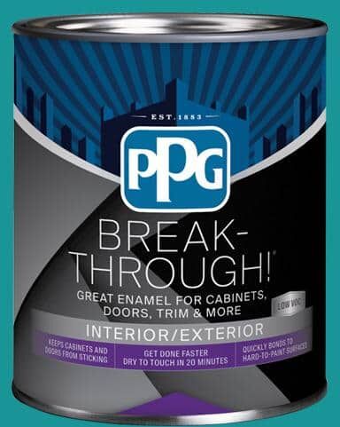 Break-Through! 1 qt. PPG1234-6 Sea Fantasy Satin Door, Trim & Cabinet Paint