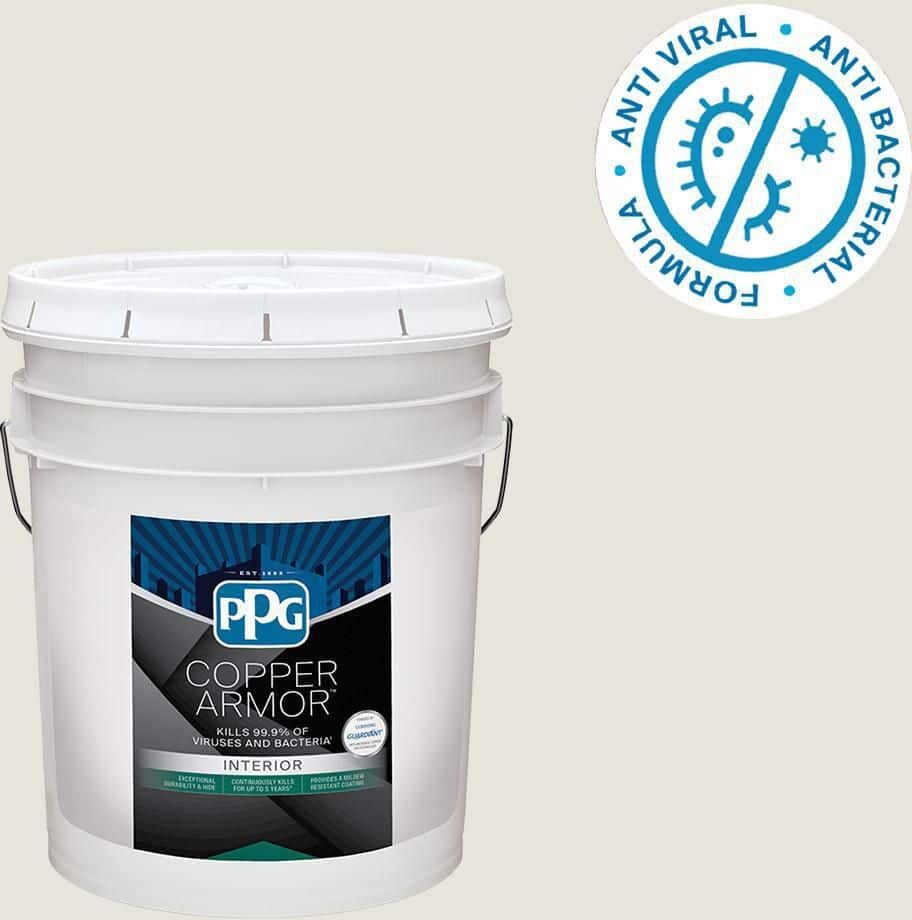 COPPER ARMOR 5 gal. PPG1029-1 Silvery Moon Semi-Gloss Interior Paint