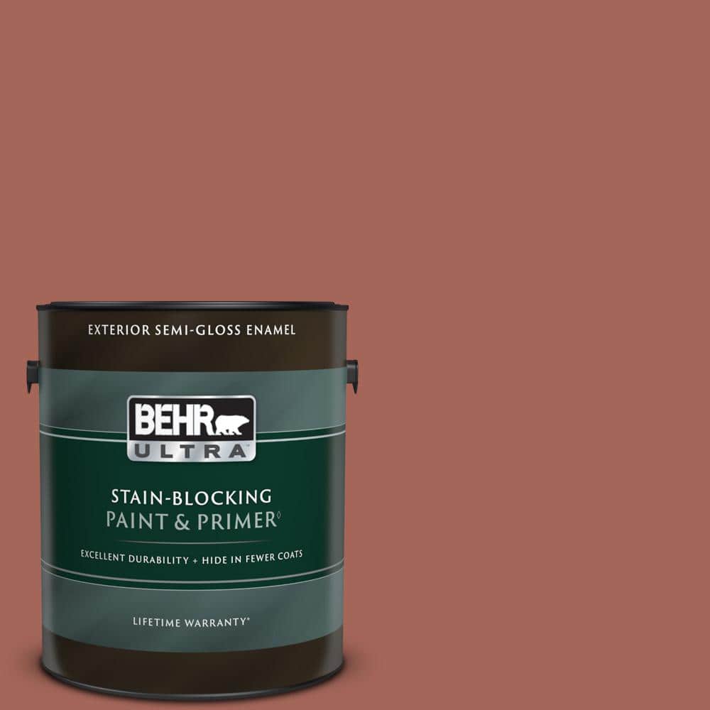 BEHR ULTRA 1 gal. Home Decorators Collection #HDC-CL-08 Sun Baked Earth Semi-Gloss Enamel Exterior Paint & Primer