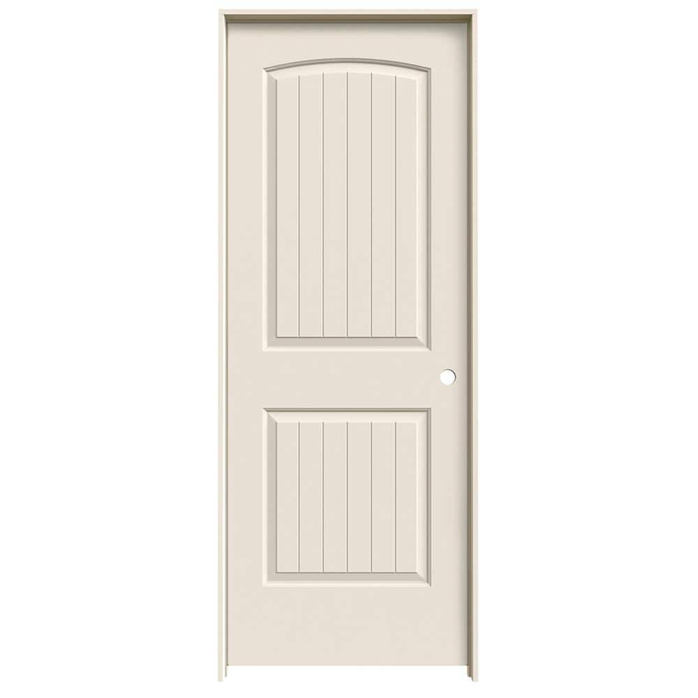 JELD-WEN 24 in. x 80 in. Santa Fe Primed Left-Hand Smooth Solid Core Molded Composite MDF Single Prehung Interior Door