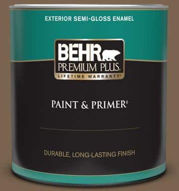 BEHR PREMIUM PLUS 1 qt. #N260-7 Folk Guitar Semi-Gloss Enamel Exterior Paint & Primer