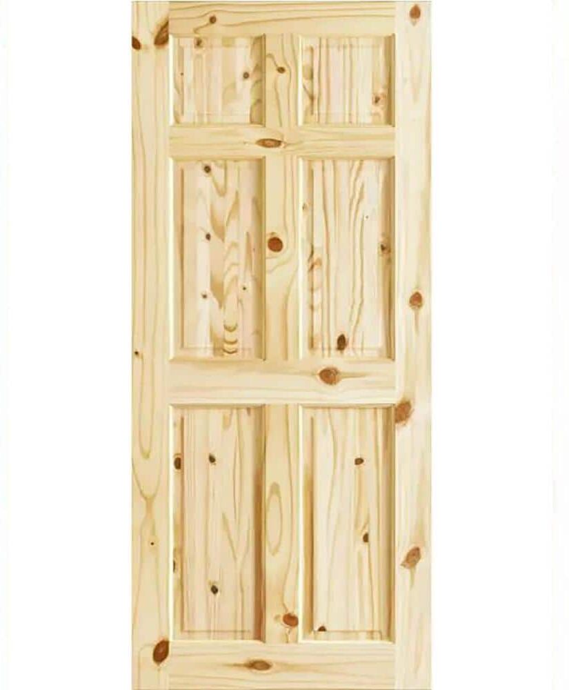 Kimberly Bay 18 in. x 80 in. x 1.375 in. 3-Panel Colonial Double Hip Knotty Wood Interior Door Slab