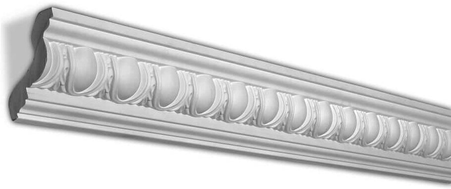 American Pro Decor 2-9/16 in. W. x 3-1/8 in. x 90-1/2 in. Egg and Dart Polyurethane Crown Molding Pro Pack 38 LF 5-Pack