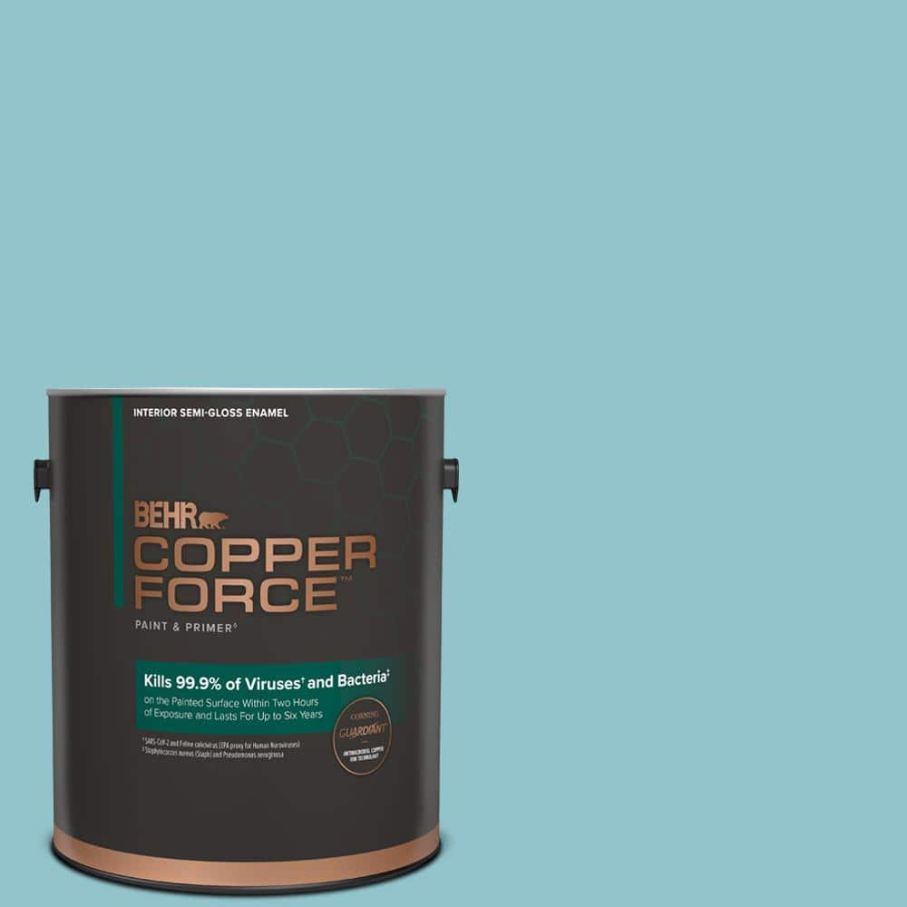 COPPER FORCE 1 gal. #MQ6-32 Cosmic Blue Semi-Gloss Enamel Virucidal and Antibacterial Interior Paint & Primer