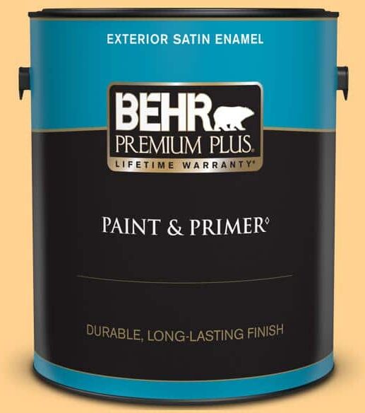 BEHR PREMIUM PLUS 1 gal. Home Decorators Collection #HDC-SP14-7 Full Bloom Satin Enamel Exterior Paint & Primer