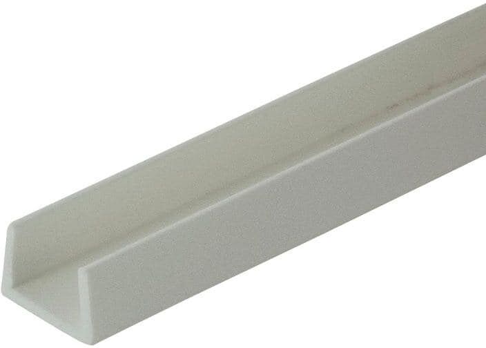 Outwater 1/4 in. D x 3/8 in. W x 48 in. L White Styrene Plastic U-Channel Moulding Fits 3/8 in. Board, (3-Pack)