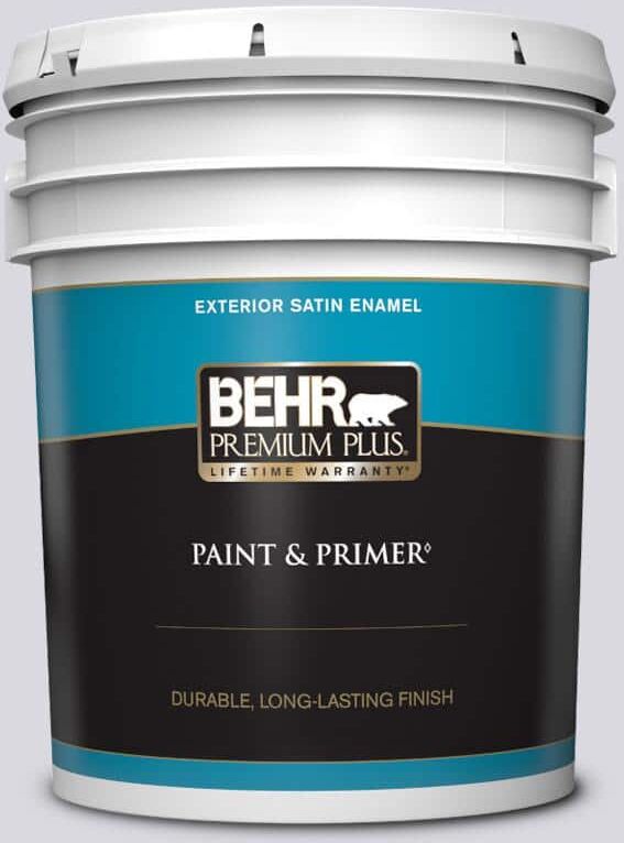 BEHR PREMIUM PLUS 5 gal. #MQ3-30 Petal Tip Satin Enamel Exterior Paint & Primer