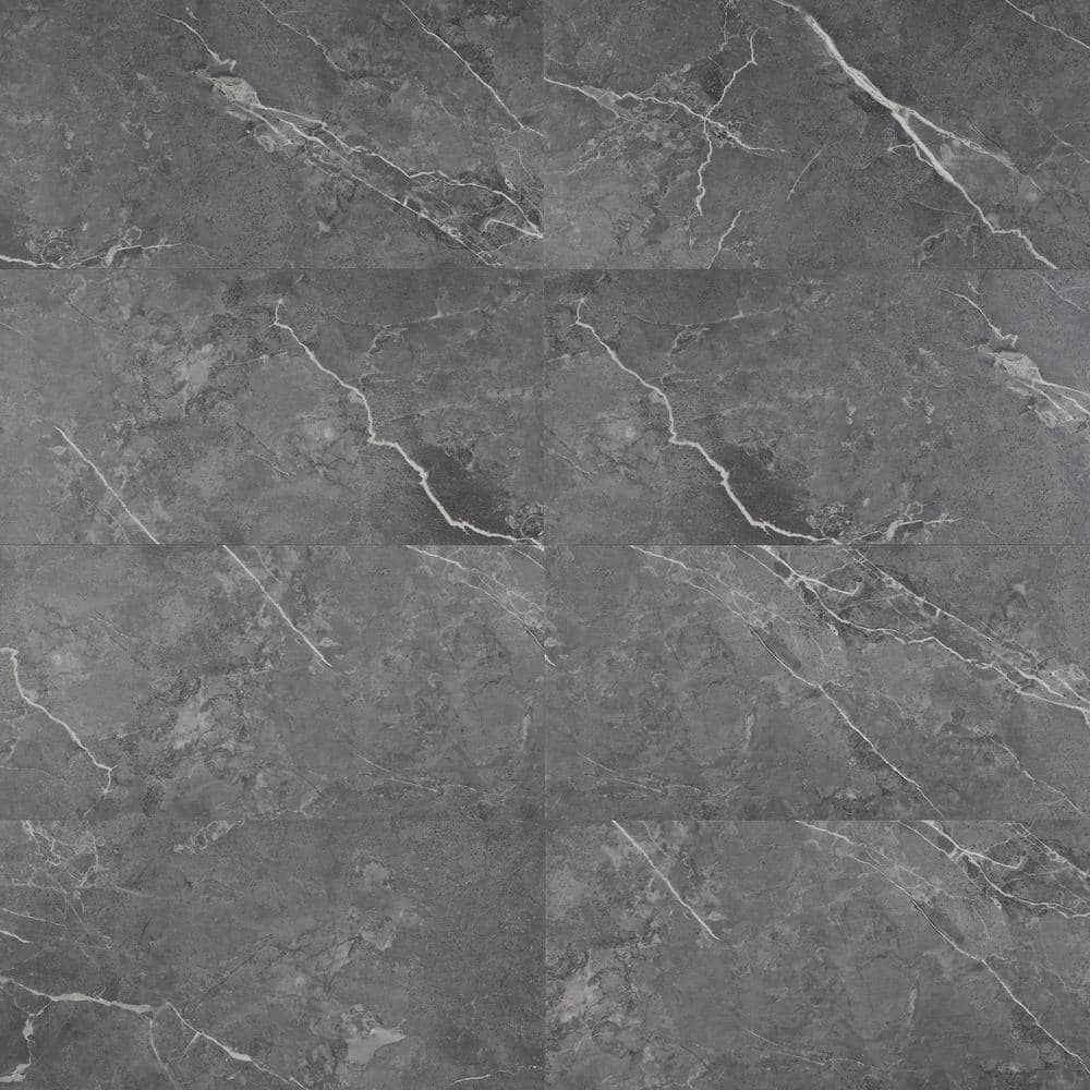 Ivy Hill Tile Cippia Marble Dark Gray 28 MIL x 12 in. x 24 in. Click Lock Waterproof Luxury Vinyl Plank Flooring (23.45 sq. ft./Case)