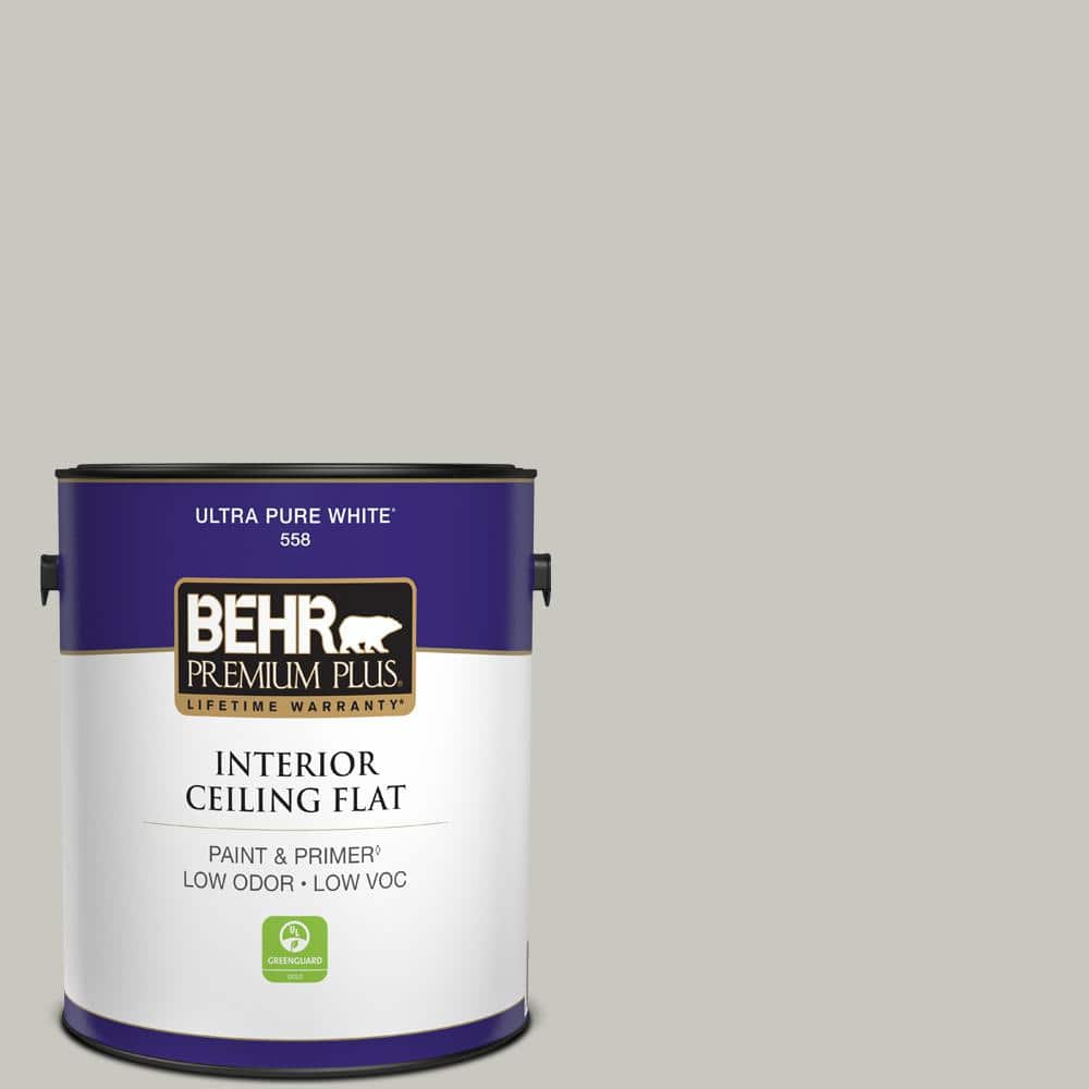 BEHR PREMIUM PLUS 1 gal. #N360-2 Silver Marlin Ceiling Flat Interior Paint