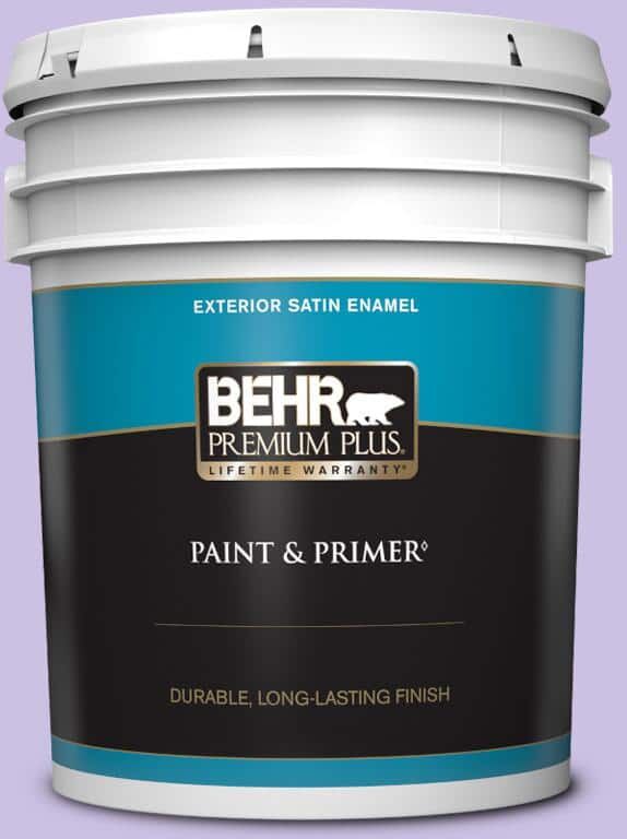 BEHR PREMIUM PLUS 5 gal. #P560-3 Party Hat Satin Enamel Exterior Paint & Primer