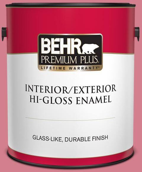 BEHR PREMIUM PLUS 1 gal. #P140-4 I Pink I Can Hi-Gloss Enamel Interior/Exterior Paint