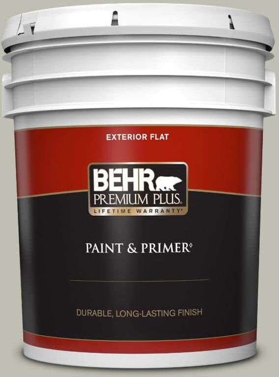 BEHR PREMIUM PLUS 5 gal. #N370-3 Light Year Flat Exterior Paint & Primer