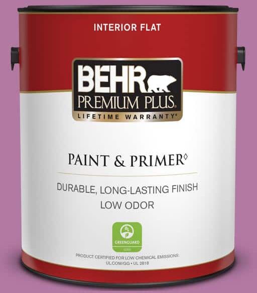 BEHR PREMIUM PLUS 1 gal. Home Decorators Collection #HDC-SP16-11 Cactus Flower Flat Low Odor Interior Paint & Primer