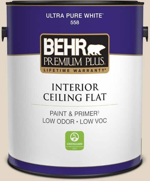 BEHR PREMIUM PLUS 1 gal. #N300-2 Canvas Luggage Ceiling Flat Interior Paint