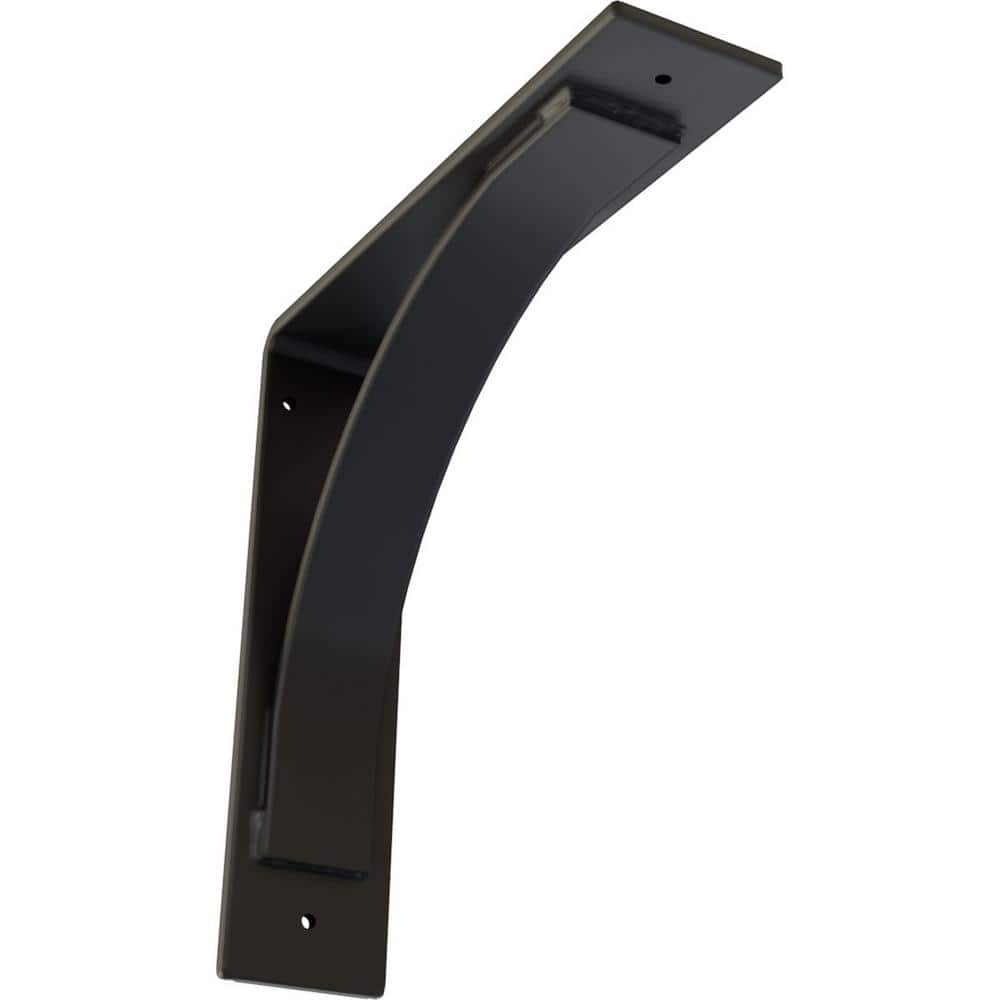 Ekena Millwork 3 in. x 12 in. x 12 in. Powder Coated Black Morris Steel Bracket