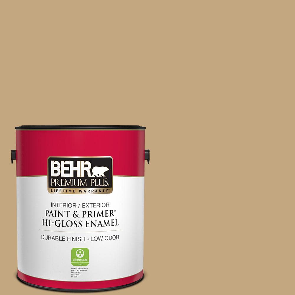 BEHR PREMIUM PLUS 1 gal. #N290-5 Pocket Watch Hi-Gloss Enamel Interior/Exterior Paint & Primer