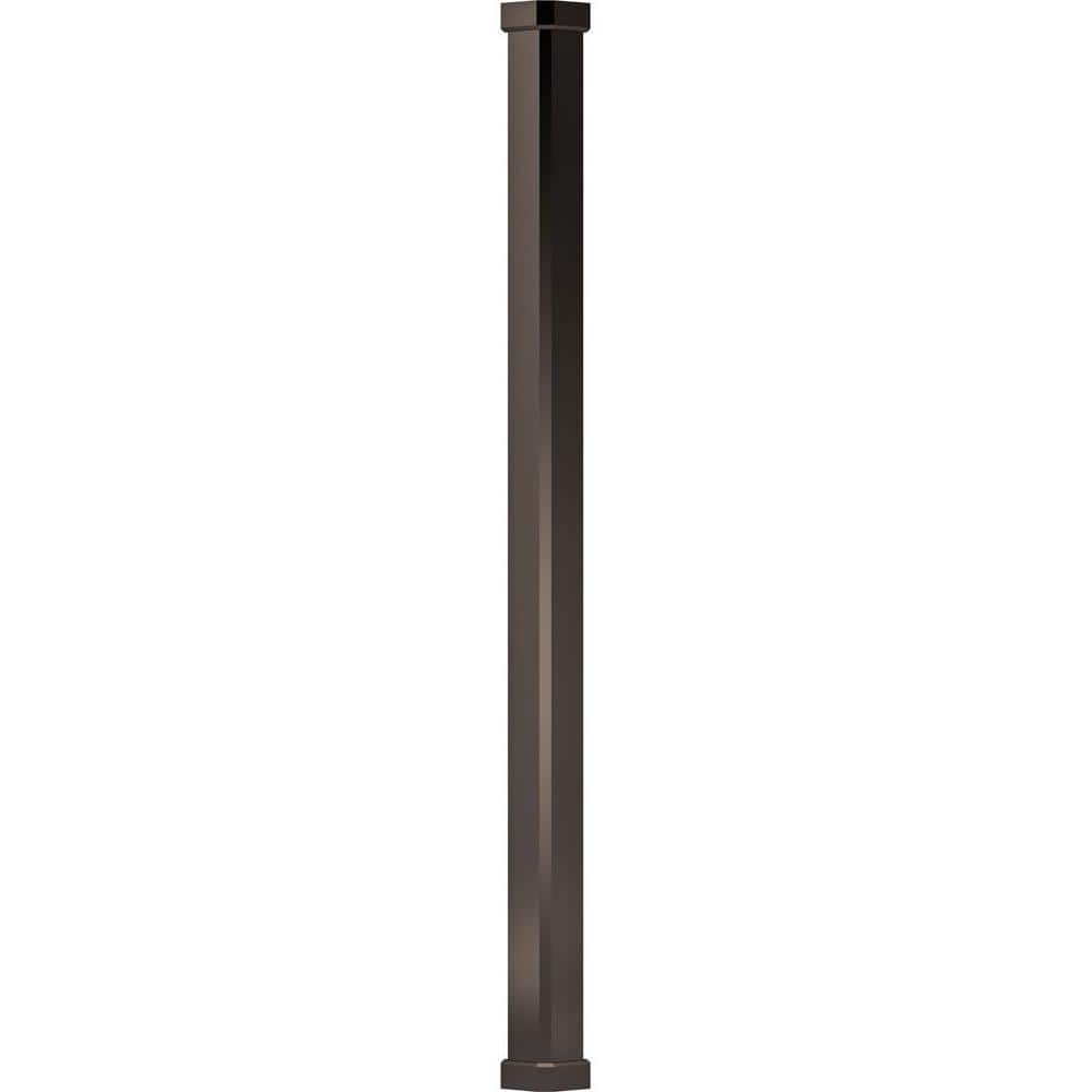AFCO 8' x 5-1/2" Endura-Aluminum Craftsman Style Column, Square Shaft (Load-Bearing 20,000 LBS), Non-Tapered, Textured Brown