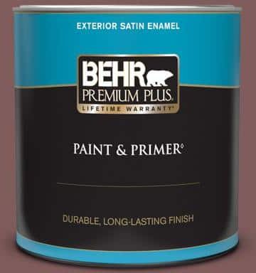 BEHR PREMIUM PLUS 1 qt. #140F-6 Book Binder Satin Enamel Exterior Paint & Primer