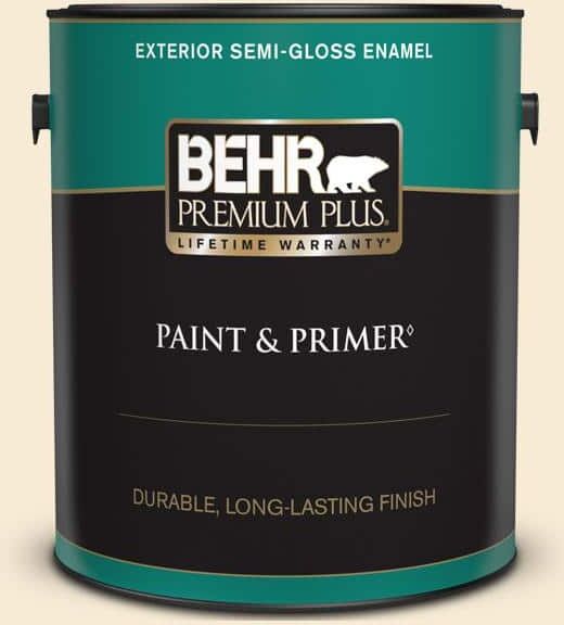 BEHR PREMIUM PLUS 1 gal. Home Decorators Collection #HDC-CT-02 Garden Rose White Semi-Gloss Enamel Exterior Paint & Primer