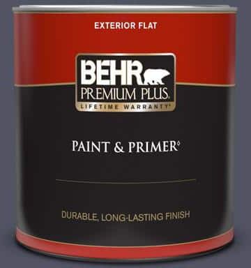 BEHR PREMIUM PLUS 1 qt. #630F-7 Black Orchid Flat Exterior Paint & Primer