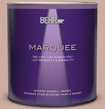 BEHR MARQUEE 1 qt. #MQ1-50 Art Deco Pink One-Coat Hide Eggshell Enamel Interior Paint & Primer