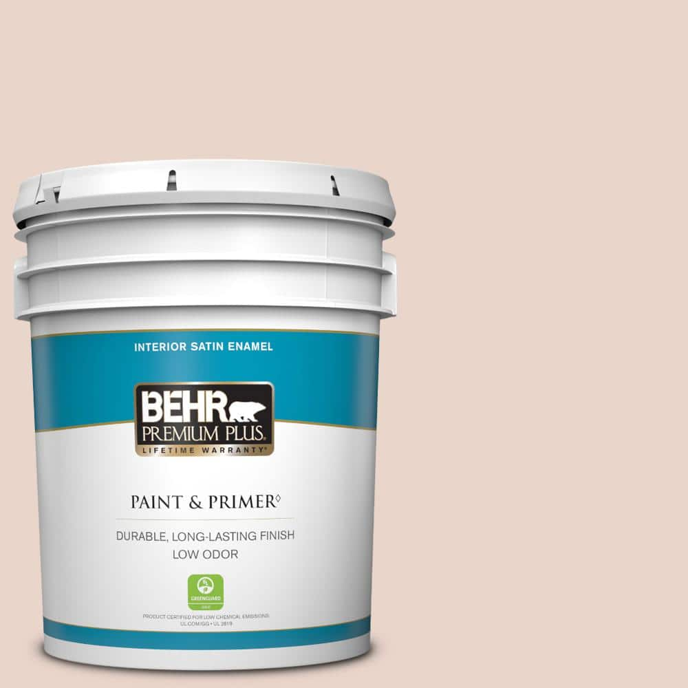 BEHR PREMIUM PLUS 5 gal. #S190-1 Seaside Villa Satin Enamel Low Odor Interior Paint & Primer