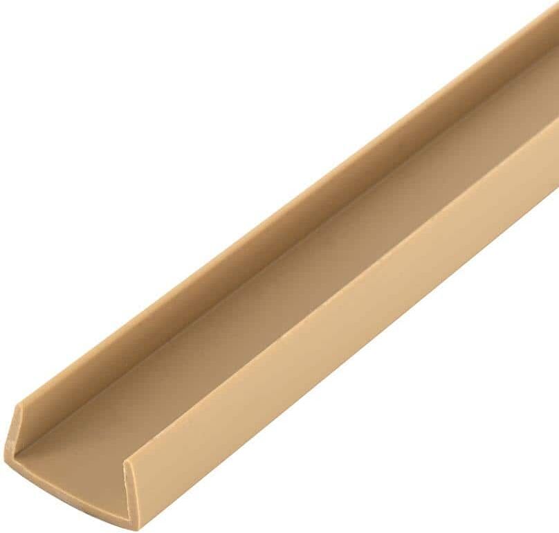 Outwater 3/8 in. D x 3/4 in. W x 72 in. L Beige Styrene Plastic U-Channel Moulding Fits 3/4 in. Board, (10-Pack)