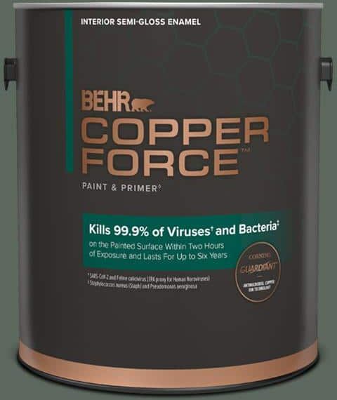 COPPER FORCE 1 gal. #N420-6 Pine Mountain Semi-Gloss Enamel Virucidal and Antibacterial Interior Paint & Primer