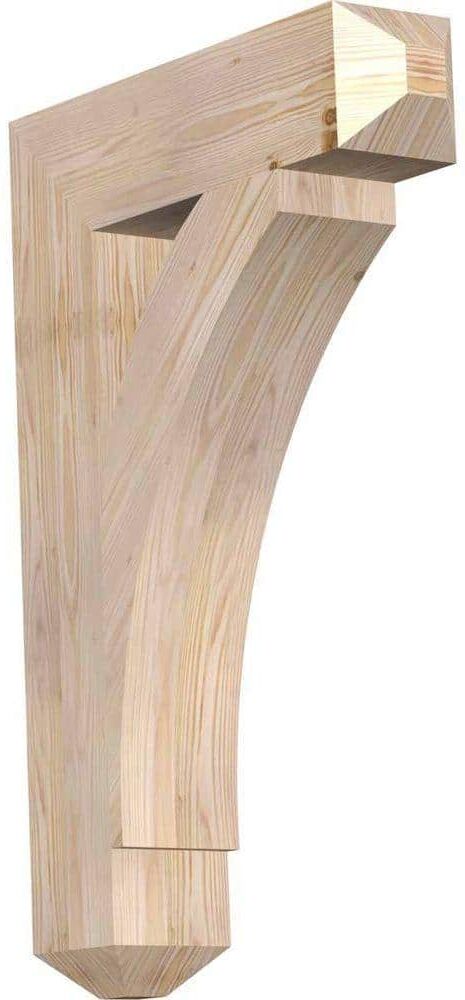 Ekena Millwork 5-1/2 in. x 36 in. x 24 in. Douglas Fir Thorton Craftsman Smooth Bracket