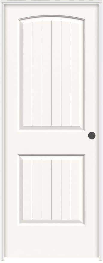 JELD-WEN 30 in. x 80 in. Santa Fe White Painted Left-Hand Smooth Solid Core Molded Composite MDF Single Prehung Interior Door