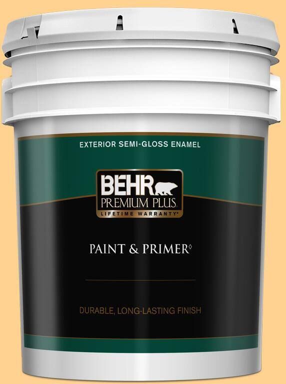 BEHR PREMIUM PLUS 5 gal. Home Decorators Collection #HDC-SP14-7 Full Bloom Semi-Gloss Enamel Exterior Paint & Primer