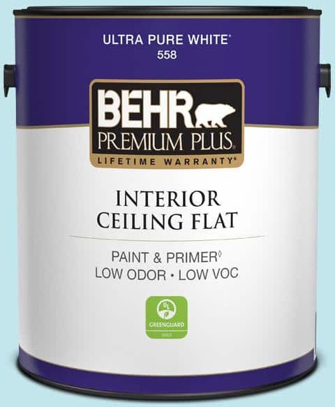 BEHR PREMIUM PLUS 1 gal. #520A-2 Ice Flower Ceiling Flat Interior Paint