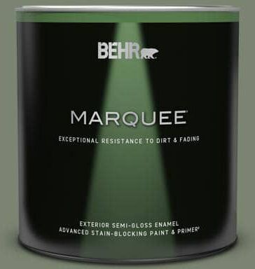 BEHR MARQUEE 1 qt. #PPU11-18 Cactus Garden Semi-Gloss Enamel Exterior Paint & Primer