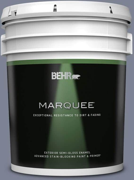 BEHR MARQUEE 5 gal. #610F-6 Deep Smoke Signal Semi-Gloss Enamel Exterior Paint & Primer