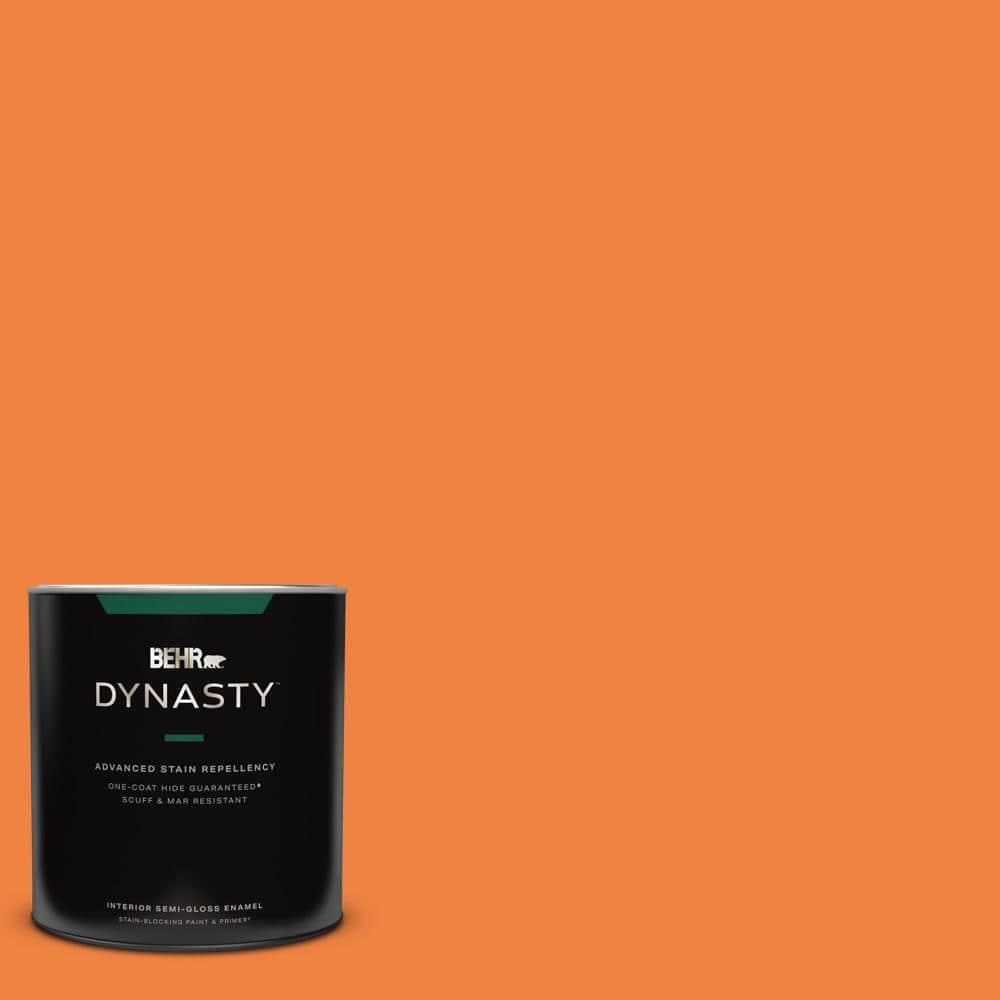 BEHR DYNASTY 1 qt. #P220-7 Construction Zone Semi-Gloss Enamel Interior Stain-Blocking Paint and Primer