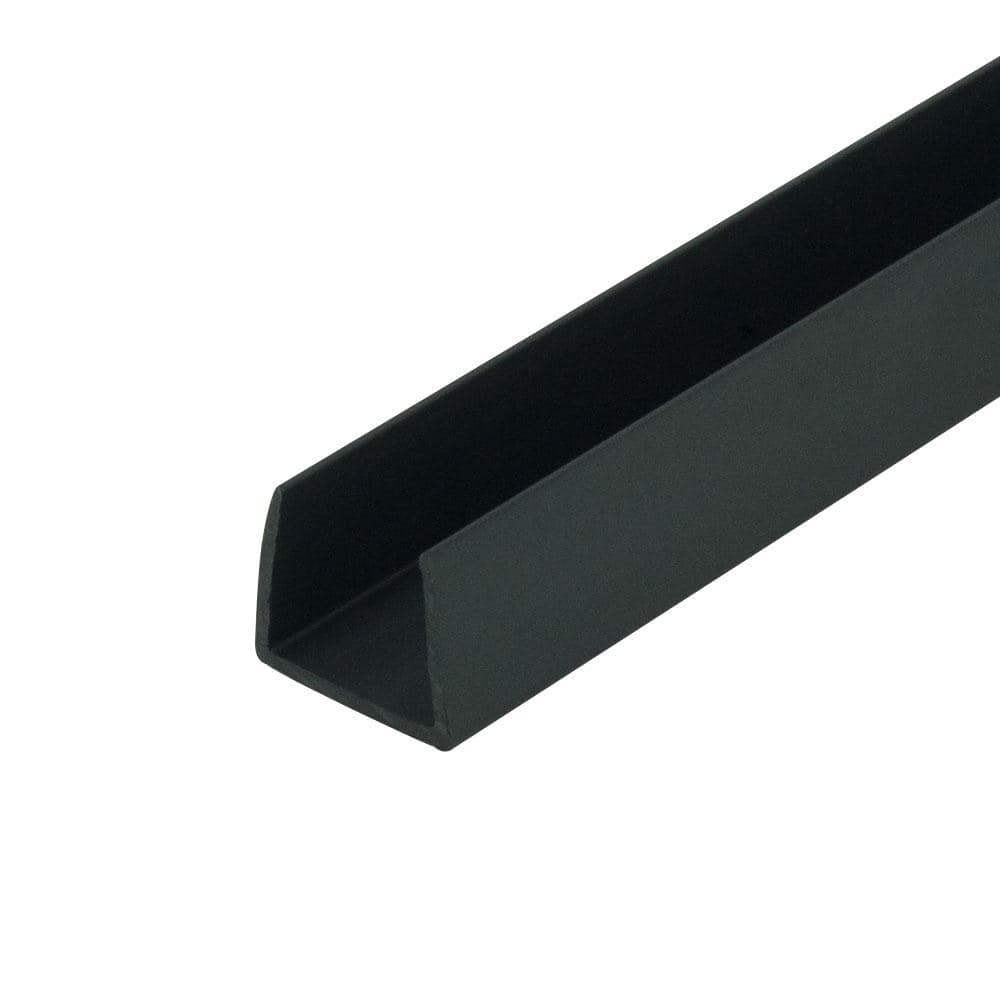 Outwater 1/2 in. D x 1/2 in. W x 36 in. L Black Styrene Plastic U-Channel Moulding Fits 1/2 in. Board, (4-Pack)