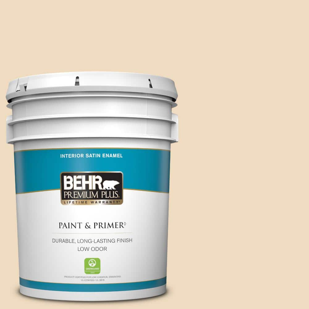 BEHR PREMIUM PLUS 5 gal. #BXC-74 Phoenix Villa Satin Enamel Low Odor Interior Paint & Primer