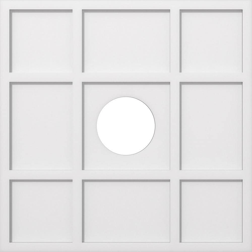 Ekena Millwork 1 in. P X 10-1/2 in. C X 30 in. OD X 7 in. ID Rubik Architectural Grade PVC Contemporary Ceiling Medallion