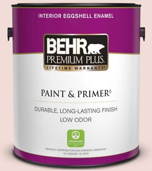 BEHR PREMIUM PLUS 1 gal. #BIC-05 Shabby Chic Pink Eggshell Enamel Low Odor Interior Paint & Primer