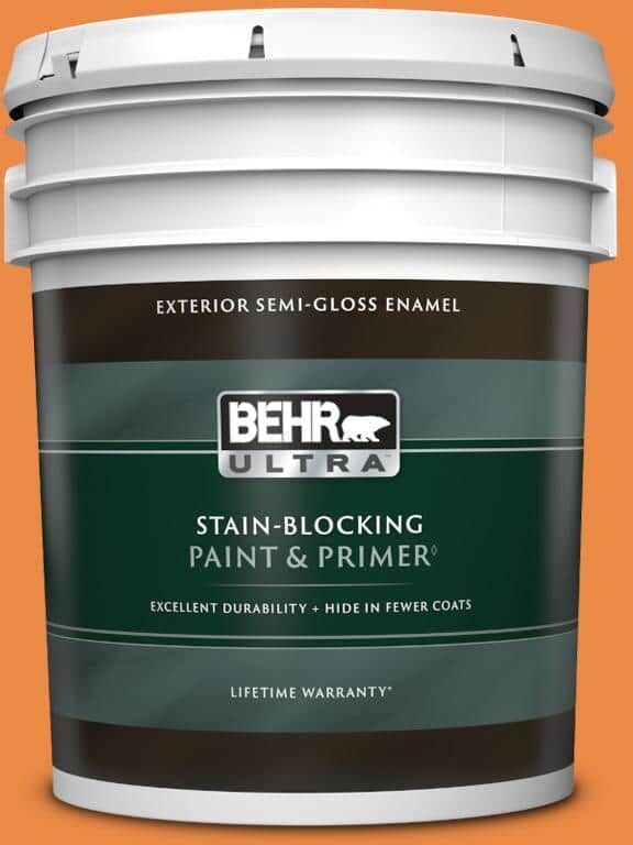 BEHR ULTRA 5 gal. #P230-7 Acapulco Sun Semi-Gloss Enamel Exterior Paint & Primer