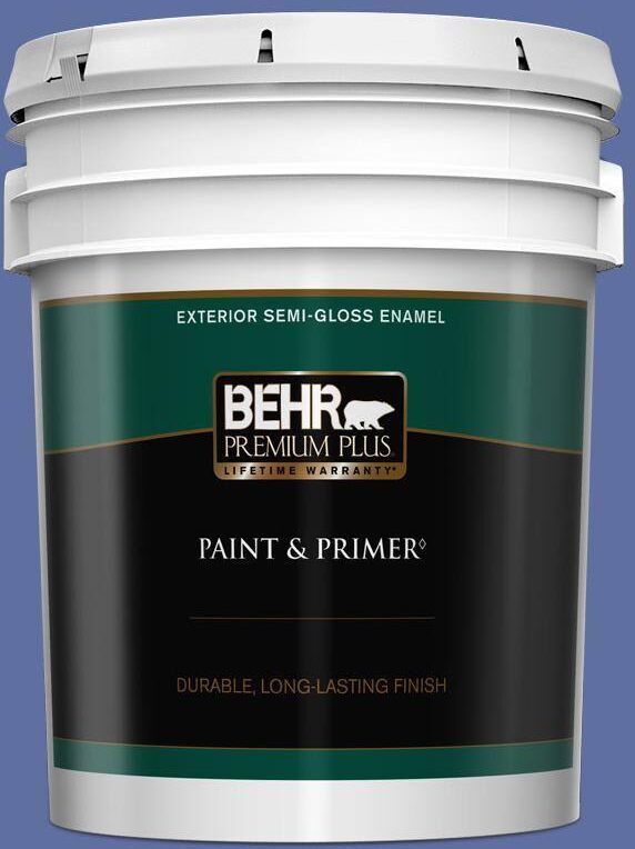 BEHR PREMIUM PLUS 5 gal. #610B-6 Stained Glass Semi-Gloss Enamel Exterior Paint & Primer