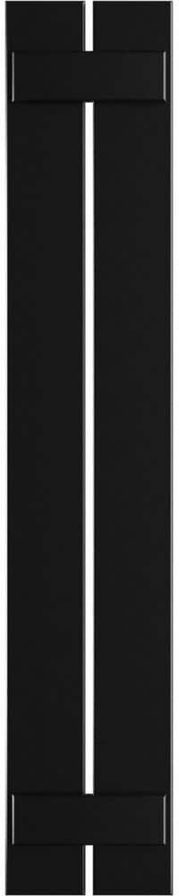 Ekena Millwork 11-1/4 in. x 52 in. True Fit PVC 2-Board Spaced Board and Batten Shutter Pair in Black