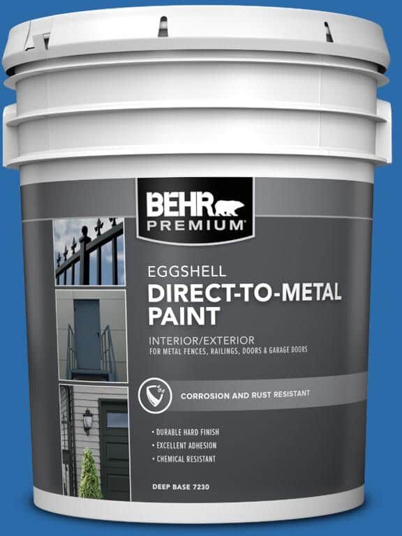 BEHR PREMIUM 5 gal. #MQ4-24 Electric Blue Eggshell Direct to Metal Interior/Exterior Paint