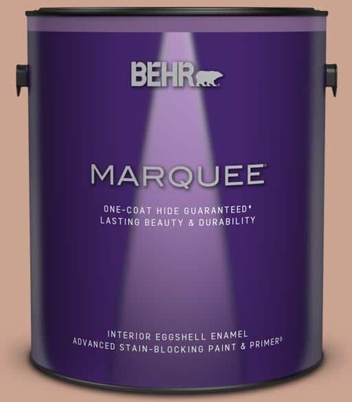 BEHR MARQUEE 1 gal. #220F-4 Sombrero Tan Eggshell Enamel Interior Paint & Primer