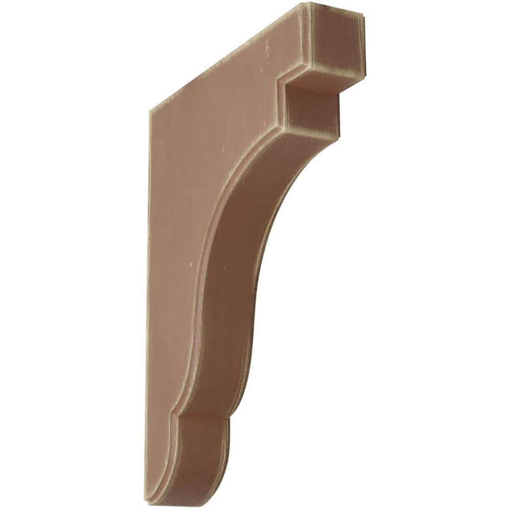 Ekena Millwork 1-3/4 in. x 11 in. x 8-1/2 in. Weathered Brown Bedford Wood Vintage Decor Bracket