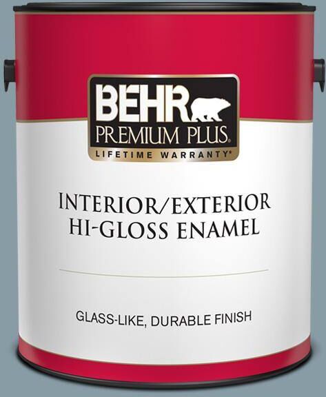 BEHR PREMIUM PLUS 1 gal. #MQ5-27 Rainy Season Hi-Gloss Enamel Interior/Exterior Paint